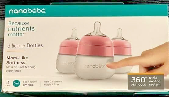 Feeding Bottle Nanobebe Bottles Pink Nanobebe Flexy Silicone Baby