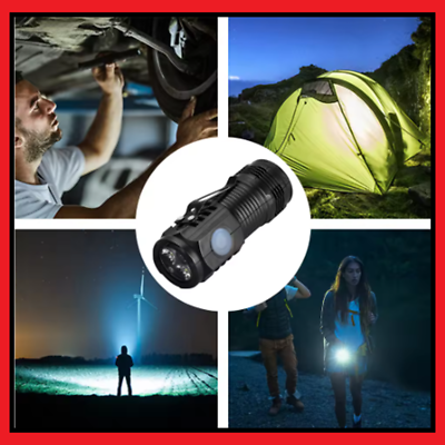 Mini torcia Super luminosa torcia a LED ad alta potenza a 3 occhi torcia a Clip ricaricabile USB luci da lavoro di emergenza per esterni  39