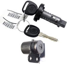 GM OEM Ignition Switch Lock Cylinder + OEM Door Lock Cylinder W/2 GM Logo Keys