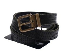 DOLCE & GABBANA Blue Leather Logo Belt Cintura Gürtel s. 95cm / 38inch RRP $480