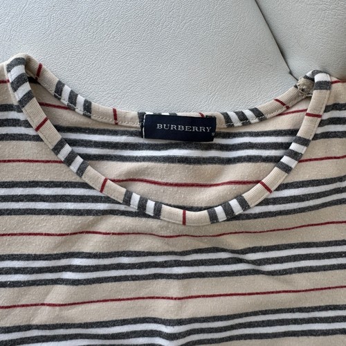 Baby kid dress 10T Burberry short sleeves jersey beige - Picture 2 of 2