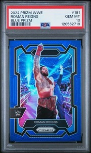 2024 Panini Prizm WWE #191 Roman Reigns Blue Prizm /199 PSA 10 🔥☝️