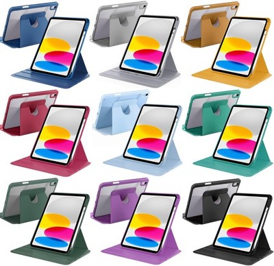 Hülle + 9H Hartglas für iPad / Air / Pro 360 Grad Drehbare Case Stifthalter -4