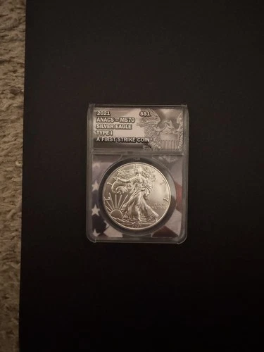 2021 American Silver Eagle ANACS MS 70 Type 1 First Strike Coin 1 oz