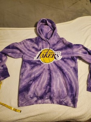 Young & Reckless Mens Large LA Lakers Purple Tie Dye Hoodie Sweatshirt Sweater