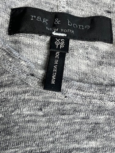 Rag & Bone Linen Long Sleeve Shirt Heather Tee - Picture 2 of 4