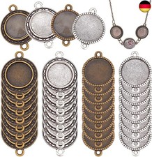 PandaHall Elite 32 Sets 2 Styles tibetischen Stil Legierung Lünette Anhänger R