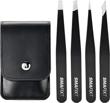 Set de Pinzas Profesionales de Acero Inoxidable para Cejas y Vello Facial