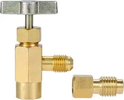 Can Tap Valve with Tank Adapter, 1/2'' to 1/4'' SAE Refrigerant Dispenser Tool Bra