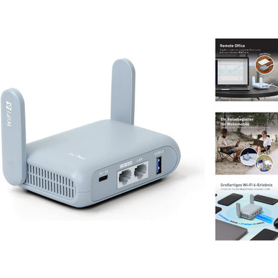 GL.iNet GL-MT3000 Beryl AX WLAN 6 Reiserouter, VPN, 2.5G WAN, USB 3.0, 3000 Mbit