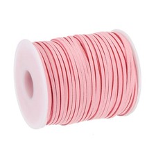 49.21 Yard 2.6mm Flat Leather Cord Suede String for DIY Crafts, Pink 1 Roll