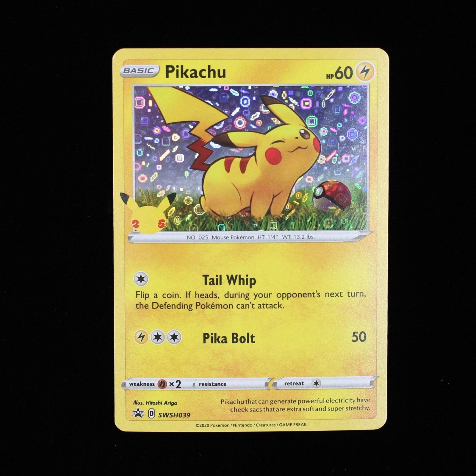 Pokemon TCG PIKACHU SWSH039 General Mills 25th Anniversary Holo Card 2020 NM