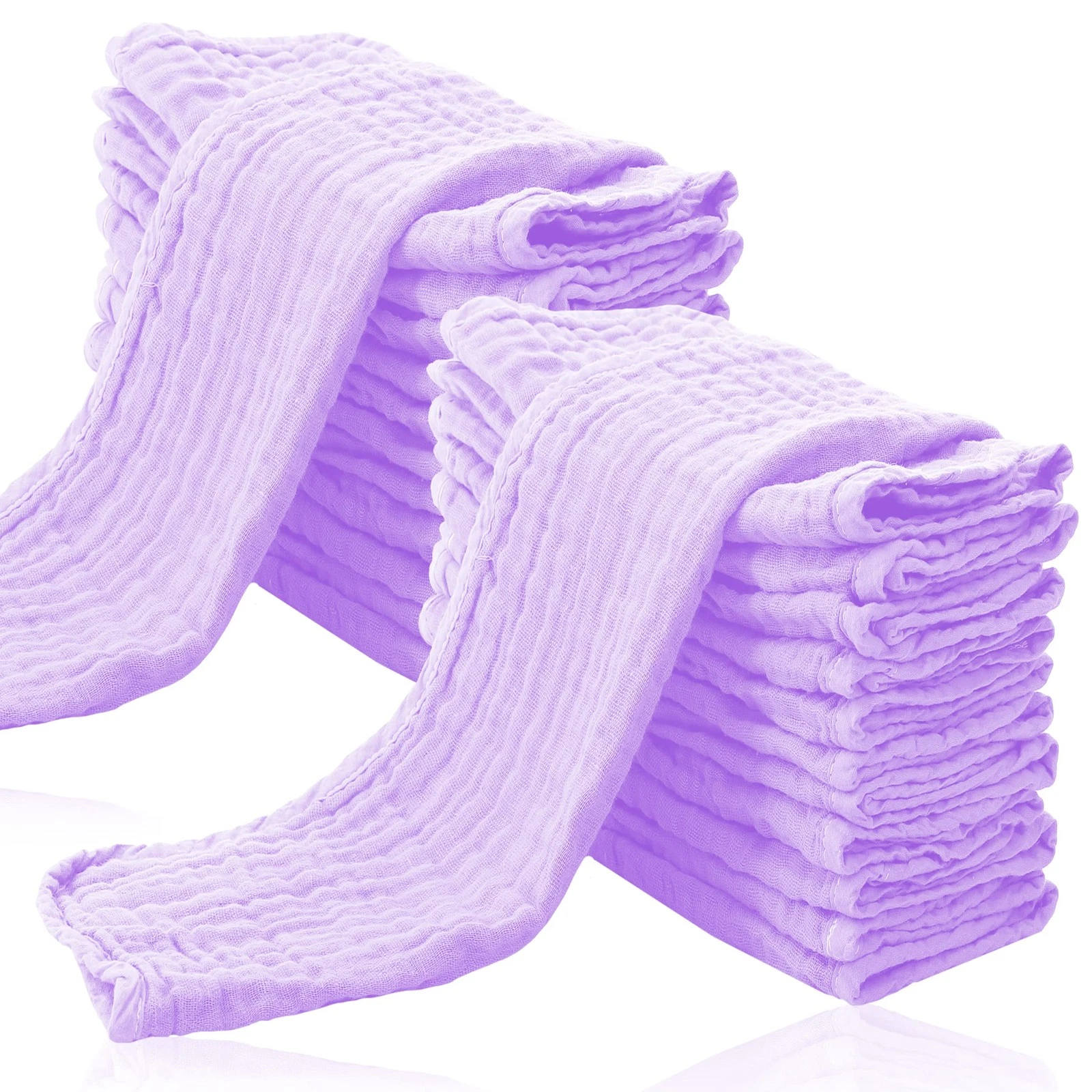 24 Pack Muslin Burp Cloths for Baby - Ultra-Soft 100% Cotton Baby Washcloths ...