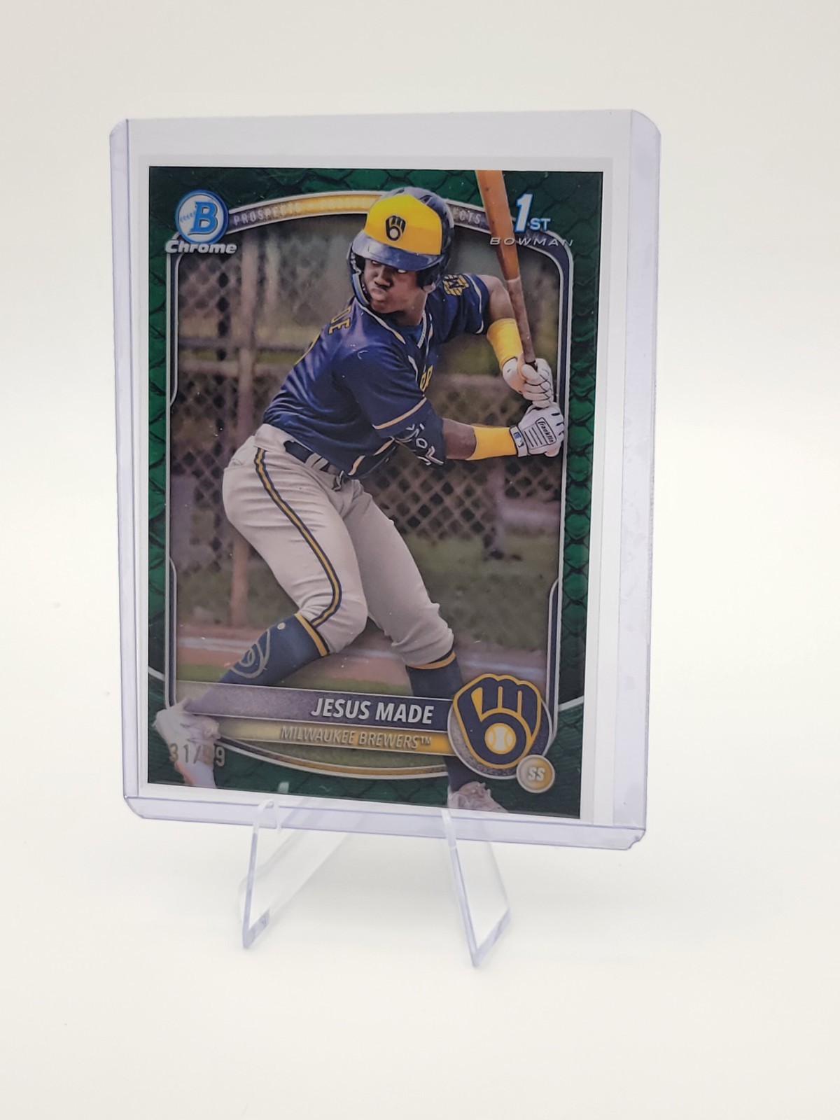 2025 Bowman Chrome 1st Bowman Green Reptilian Bcp-50 Jesus Made /99