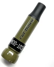 Basic Cut-Down Duck Call. OD GREEN Threaded Tapered Keyhole.