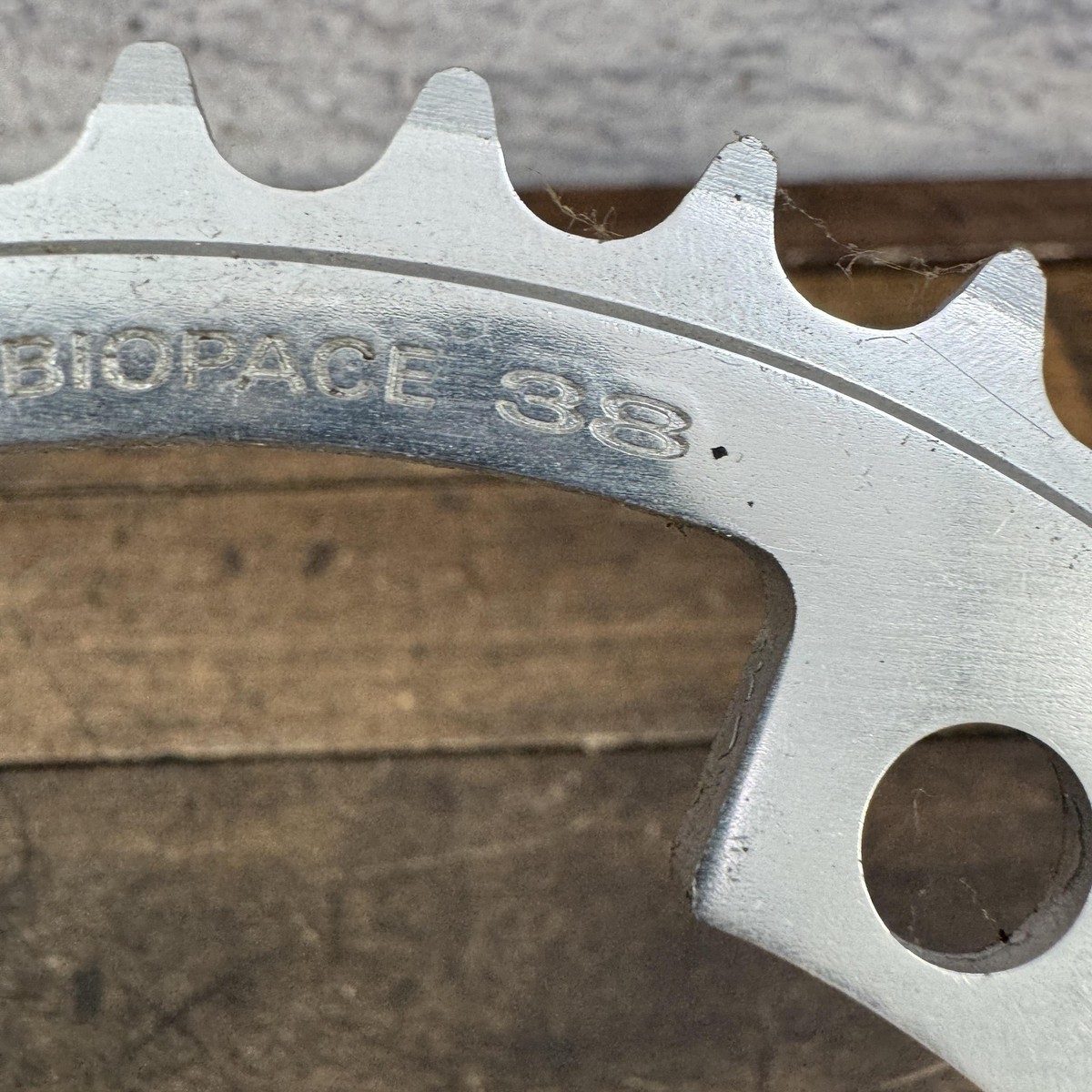 Vintage Shimano Biopace 38T Chainring 110 BCD 5-Arm NOS Silver