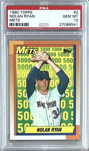 1990 TOPPS #2 NOLAN RYAN HOF PSA 10 GEM MT METS