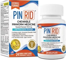 PinRid Pyrantel Pamoate Dewormer for Humans - 250mg, Pinworm Medicine for... 