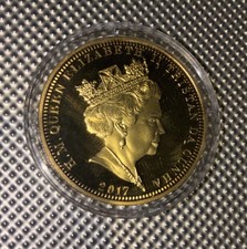 The Life and Time of Her Majesty The Queen £5 Coin Gold Plated 2017 5 Pound Coin