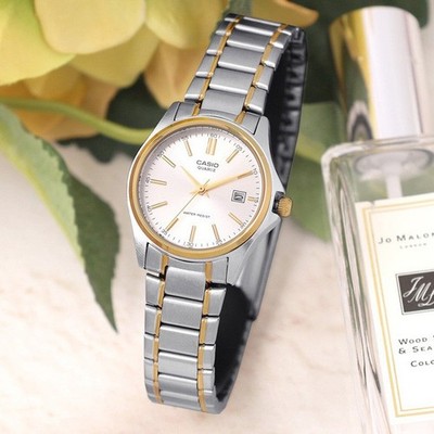 Casio LTP-1183G-7ADF Silver Gold Classic Womens Metal band Watch Original New