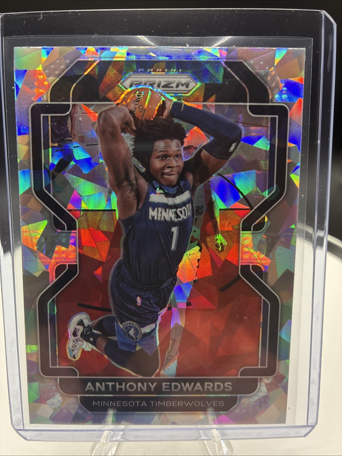 2021-22 Panini Prizm - Anthony Edwards #37 Cracked Ice Prizm