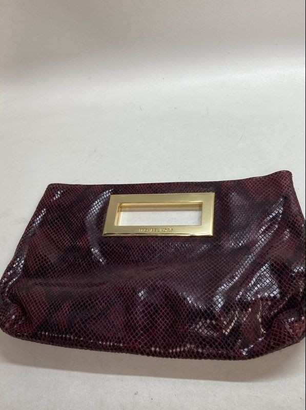Michael Kors Burgundy Python Snakeskin Embossed C… - image 1