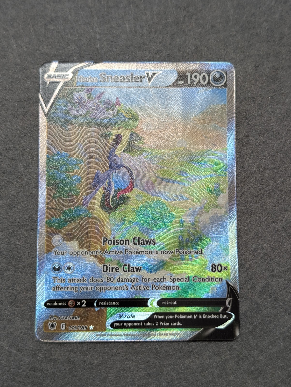 Hisuian Sneasler V Alt Art 175/189 Pokemon Sword & Shield Astral Radiance- Mint