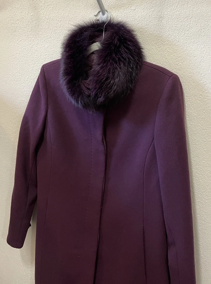 Abrigo para mujer Company Ellen Tracy de lana/cachemira/piel de zorro Foto 2 de 4