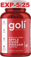 Goli Nutrition Apple Cider Vinegar Gummies 60 Count SEE PIC FOR DATE