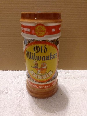 HTF Old Milwaukee Beer  Brewery Porcelain Beer Stein Mug Glass 1998 Gerz Germany