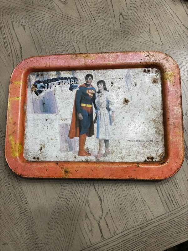Superman Vintage Metal TV Lap Tray Marvel 1980 Folding Legs
