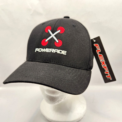 Powerade Hat Black Flexfit L/XL Poly Blend Vintage Baseball Cap Coca-Cola 