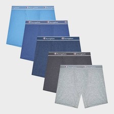 Champion Men's Iconic Essentials 2 or 5 Pairs Wicking Boxer Briefs