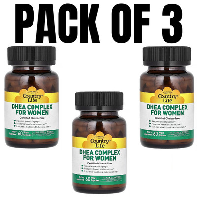 Country Life DHEA Complex For Women   60 Vegan  Pack of 3