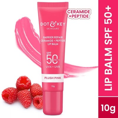 Dot & Key Ceramide & Peptide  SPF 50 PA+++ Tinted Lip Balm (10 g)- Plush Pink