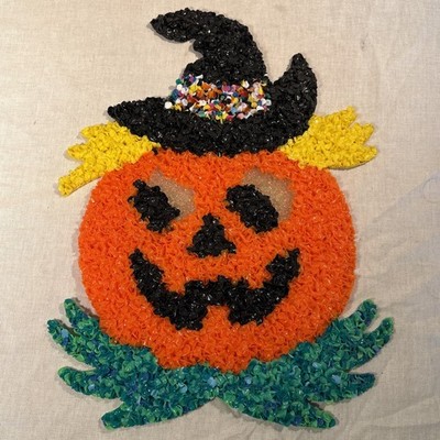 Vintage Popcorn Plastic Holiday Decorations - Halloween Pumpkin