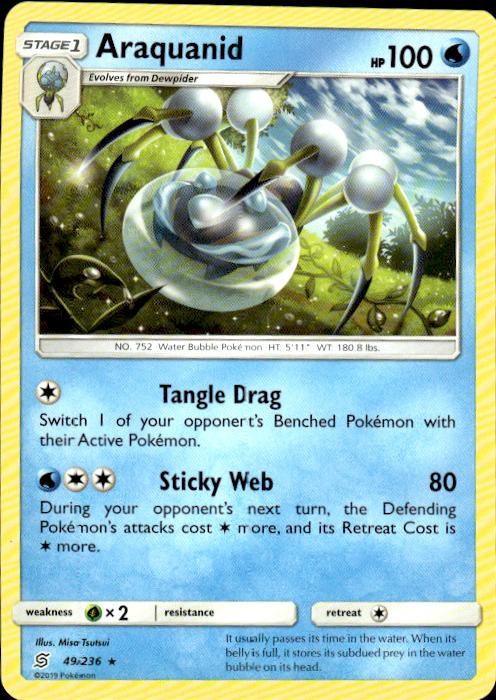 Pokemon Araquanid SM - Unified Minds 49/236 Light Play LP+ or Better