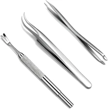 Tick Remover Tool Set - Stainless Steel Tick Remover Kit for Cats Dogs and Human