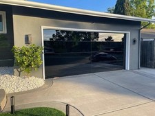 Modern Black Glass Aluminum Double Sectional Garage Door Rust Proof