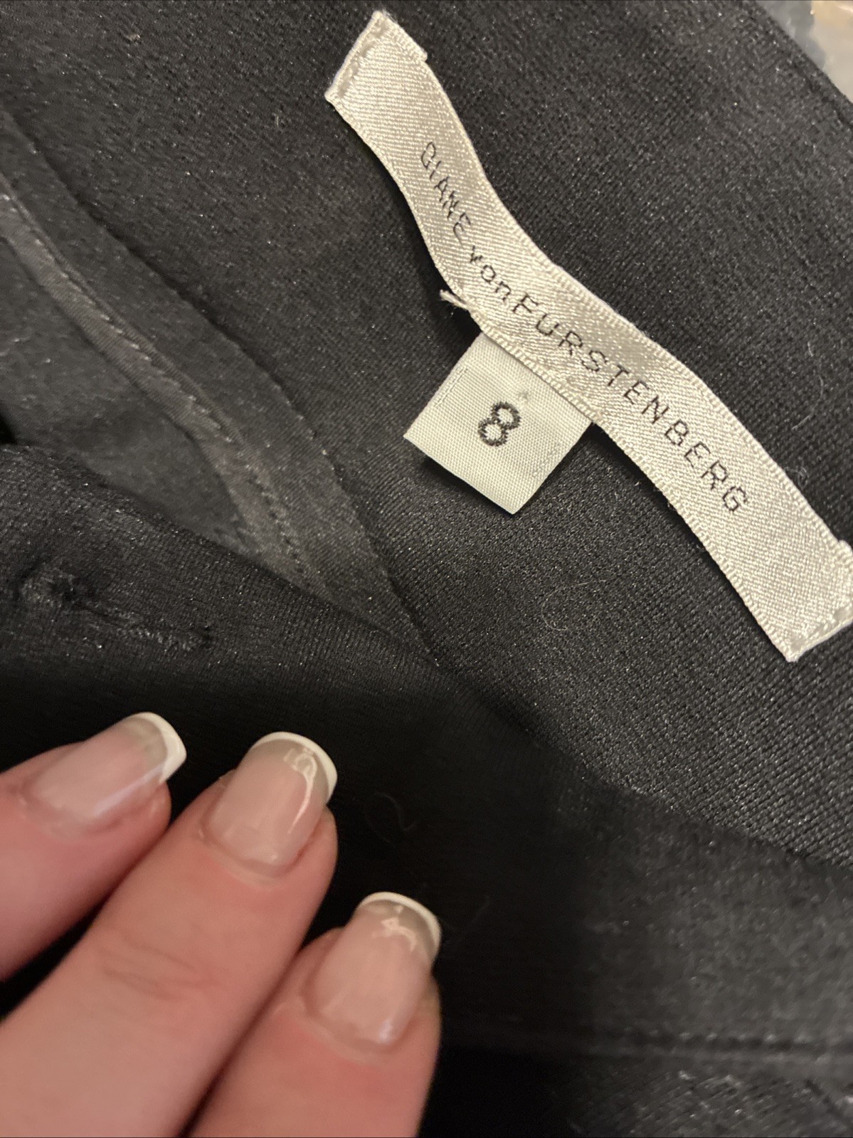 diane von furstenberg Authentic Solid Black Strai… - image 5