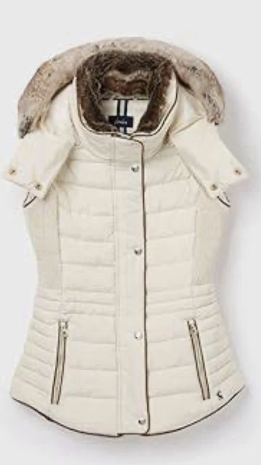 Womens Joules USA Winter White Melford Quilted Gilet Vest Size US 14 UK 18 NWT - Image 2 of 4