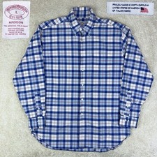 Vintage Brooks Brothers Madison 1818 USA Oxford OCBD Plaid Supima Button Shirt L