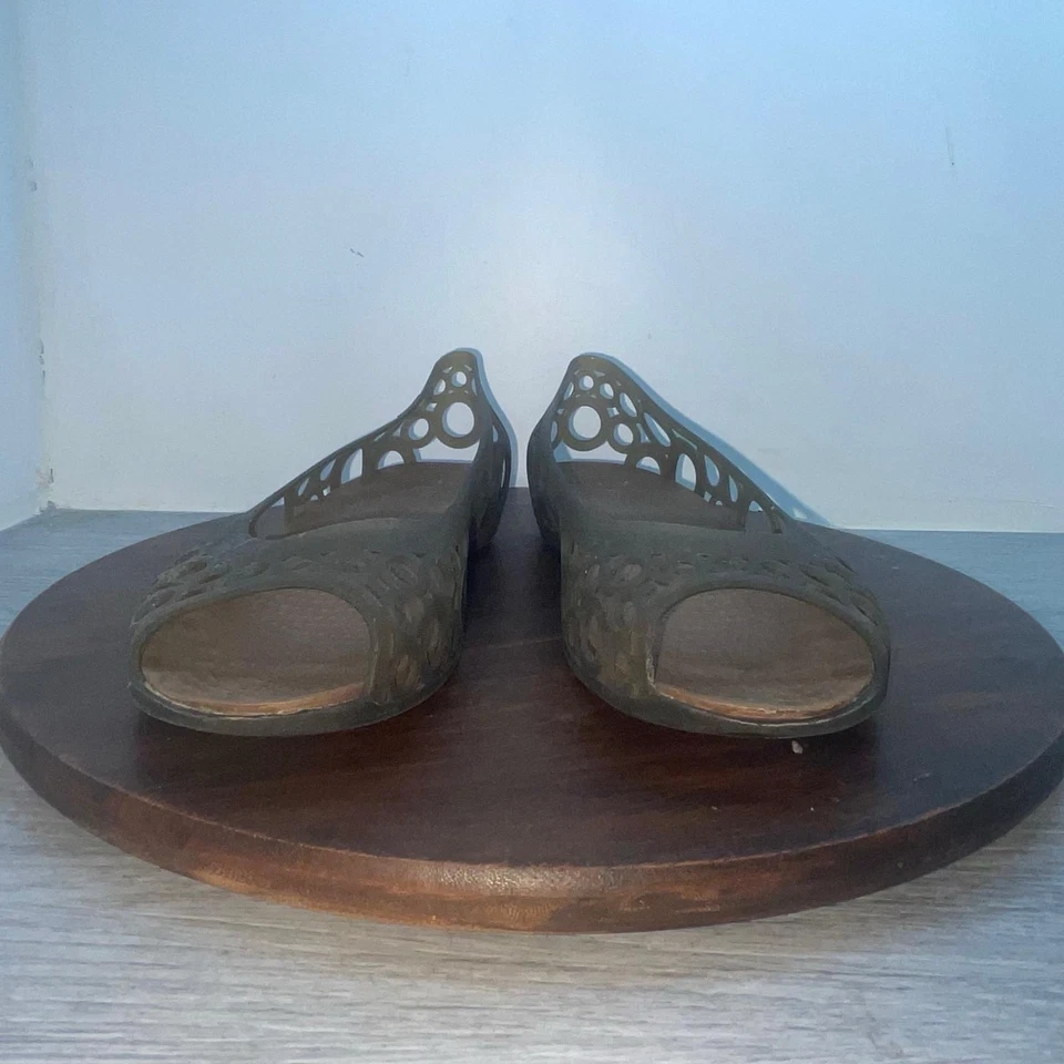 Crocs Adrina III Sandals Womens Size 8 Comfort Peep Toe Jelly Cutout Shoes - Image 4 of 4