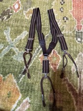 RRL Double RL Marrone Arancione Righe Bretelle Bretelle Cintura Pelle LVC Levi’s