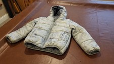 Disney Mickey Mouse Kids Puffy Coat 4t GRAY DONALD GOOFY PLUTO HOODED -EUC CLEAN
