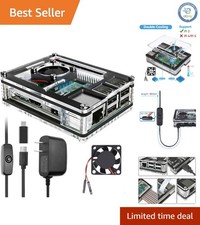 Sleek Clear Case for Raspberry Pi 3 B with Efficient Cooling Fans  Heatsinks