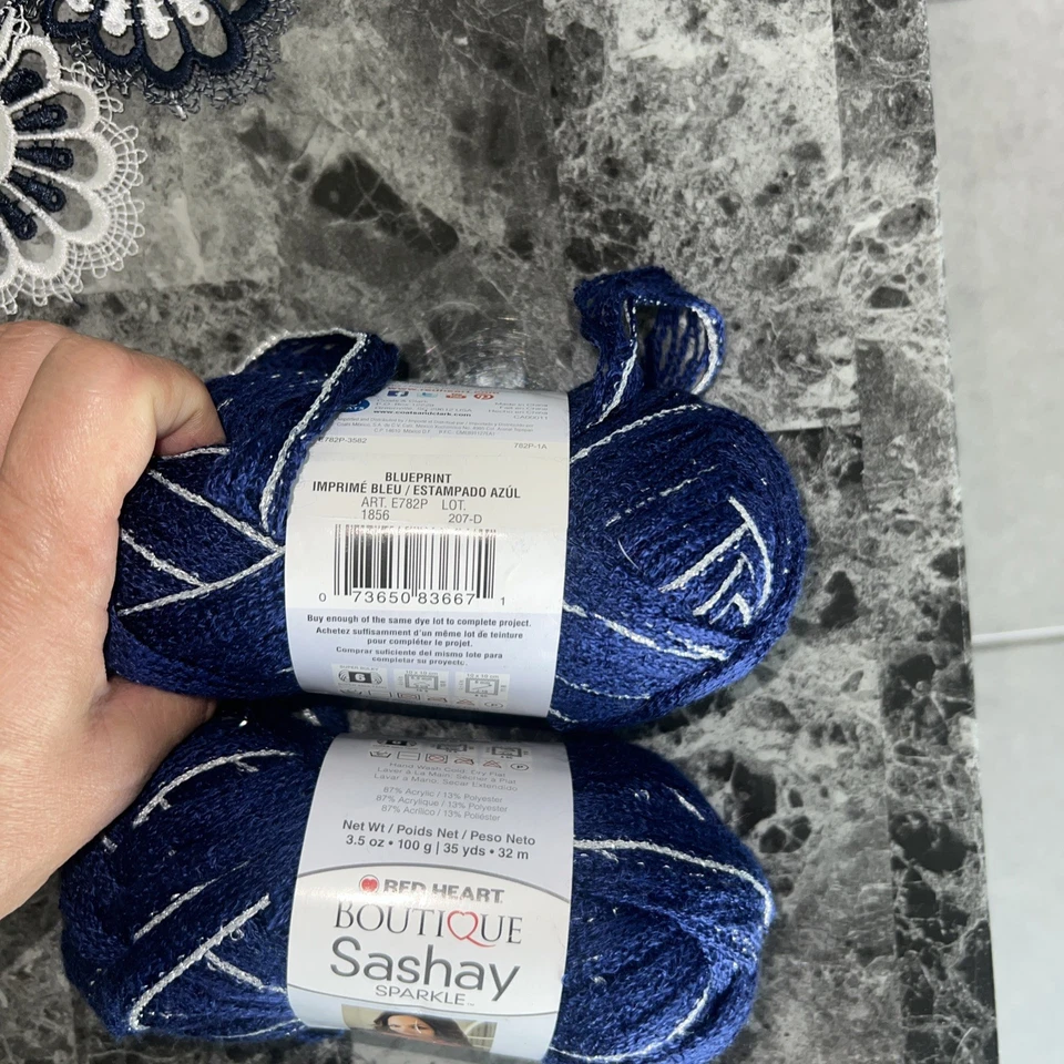 Hilo artesanal de ganchillo con estampado brillante boutique Sashy 2 HIELES NUEVO Foto 2 de 2