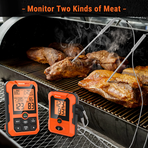 Wireless Meat Thermometer 500FT Dual Probe for Smoker Oven Grill BBQ Cooking - Picture 3 of 9