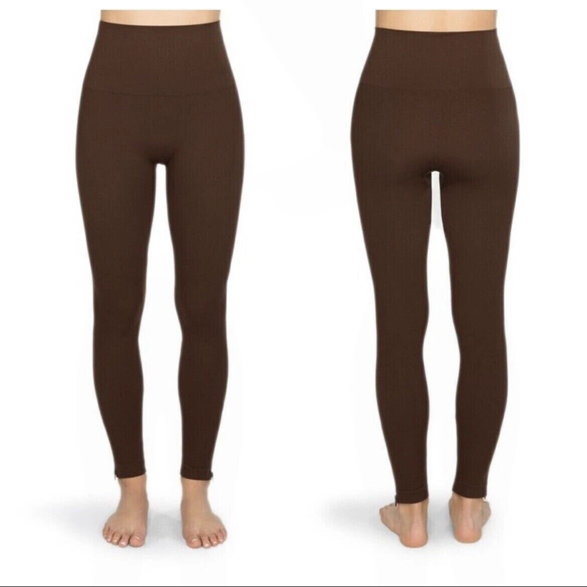 Spanx Seamless Side Zip Leggings Women's A297851 RICH BROWN XL