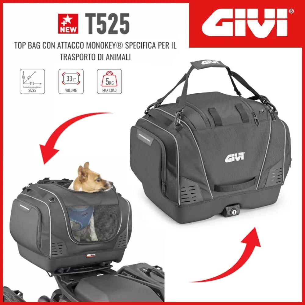 Sac Animal de Compagnie Transport Chiens Et pour Moto Scooter GIVI T525  Monokey